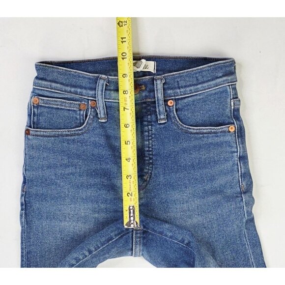 Madewell Size 24X25 Womens Cali Demi Boot Blue Denim Embroidered Logo Jeans - Picture 2 of 12
